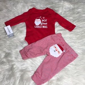 CARTER'S  TWO PIECES SET MY FIRST CHRISTMAS SANTA
